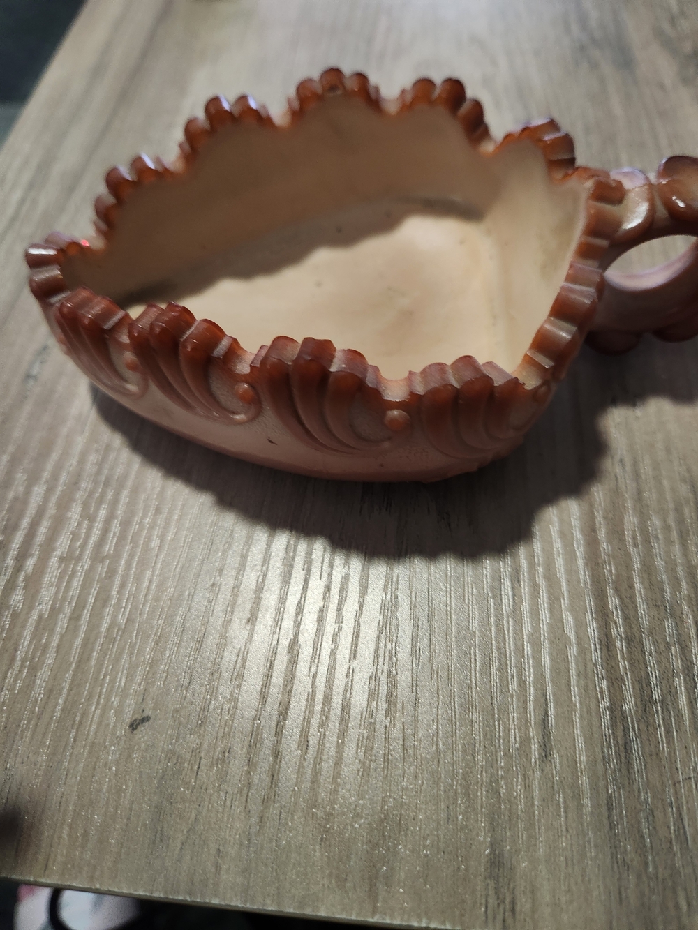 Decorative Heart-Shaped Trinket Dish in Peach Pink